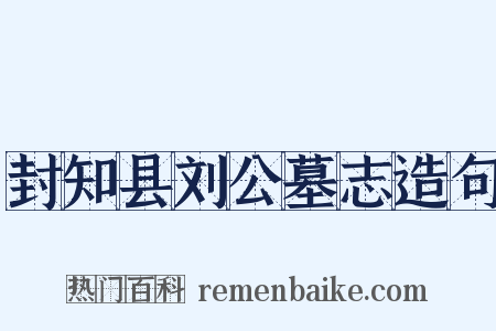 封知县刘公墓志造句是什么意思的图片
